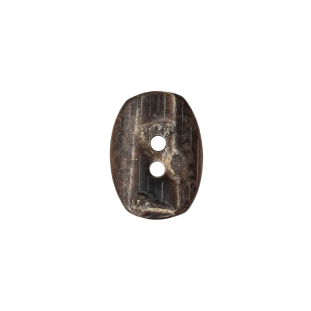 Gray and Brown Wood-Look Oval 2-Hole Plastic Button - 28L/18mm