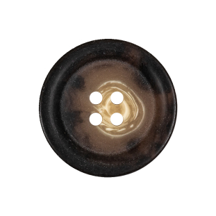 Demitasse and Beige Swirled Semitranslucent 4-Hole Plastic Button - 40L/25.5mm