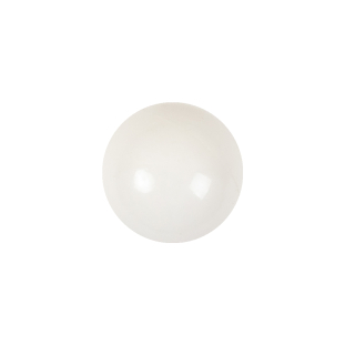 Vintage Chalk White Glass Shank Back Ball Button - 25L/16mm
