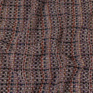 Italian Lilac, Gray and Multicolor Tweedy Plaid Blended Wool Woven
