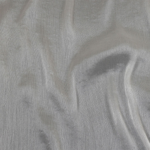 Carolina Herrera Metallic White Sheer Polyester Plisse