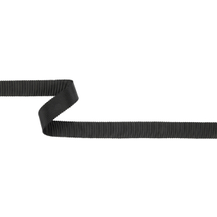 Black Recycled Polyester Petersham Grosgrain Ribbon - 15mm