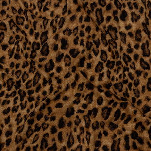 Caramel and Black Leopard Cotton and Rayon Jersey