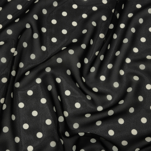 Famous Australian Designer Black and White Polka Dots Polyester Georgette