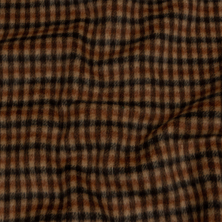 Thom Browne Tan, Russet and Black Plaid Blended Wool Brushed Twill Double Cloth Coating