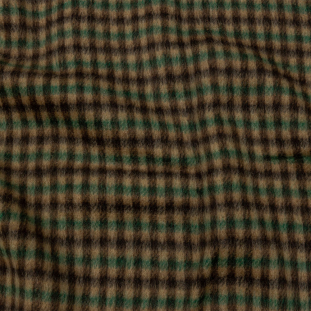 Thom Browne Tan, Green and Brown Plaid Blended Wool Brushed Twill Double Cloth Coating