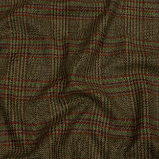 Thom Browne Copper Brown, Orange and Lime Plaid Blended Wool Twill Suiting