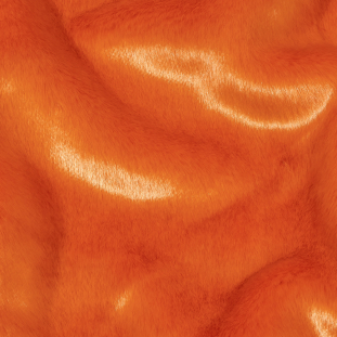 Orange Textured Short Pile Luxury Faux Fur
