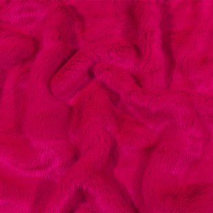 Hot Pink Textured Short Pile Luxury Faux Fur