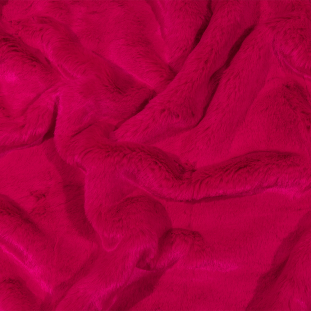 Hot Pink Crushed Textured Luxury Faux Fur