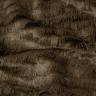 Shimmering Brown Subtle Stripe Luxury Faux Fur