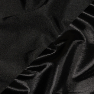 Olwyn Metallic Black Double Faced Luxury Mikado