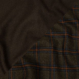 Thom Browne Brown, Burnt Orange and Blue Plaid Blended Wool Double Cloth Twill