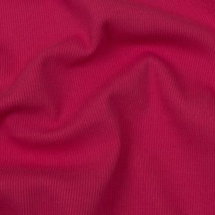 Hot Pink Stretch Cotton 2x2 Rib Knit