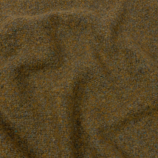 Mustard and Steel Gray Heathered Wool Knit with Ridges