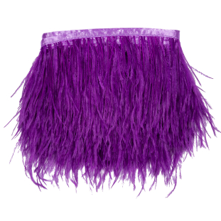 Sparkling Grape Single Ply Ostrich Feather Fringe Trim - 5&quot;