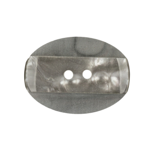 Light Smoke Iridescent and Matte 2-Hole Oval Button - 44L/28mm