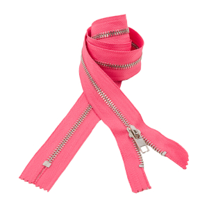 Dusty Coral and Silver T5 Closed End Metal Zipper - 36&quot;