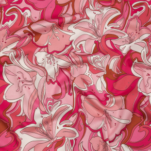 Mood Exclusive Pink Far Out Florals Stretch Cotton Sateen