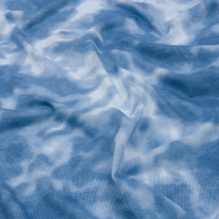 Blue Tie Dye Cotton and Rayon Jersey