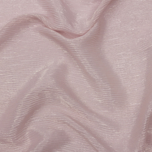 Honey Pink and Gold All-Over Foiled Polyester Chiffon Plisse