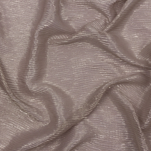 Honey Taupe and Gold All-Over Foiled Polyester Chiffon Plisse