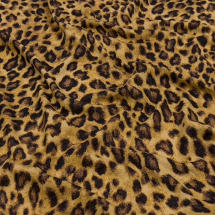 Tan, Brown and Black Leopard Spots Cotton and Viscose Jersey