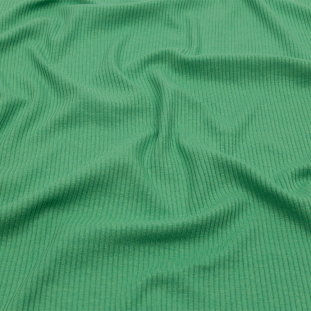 Grass Green Stretch Cotton and Modal 3x3 Rib Knit