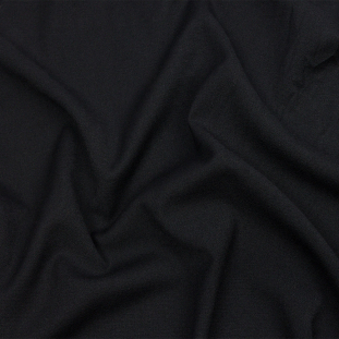 Black Stretch Wool Crepe Suiting