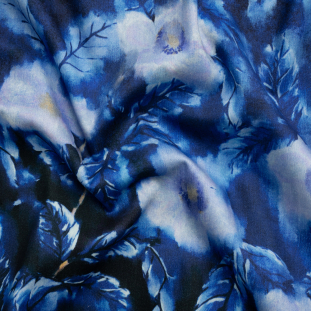 Mood Exclusive Blue Daisy Dream Stretch Brushed Cotton Woven