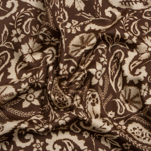 Mood Exclusive Brown Leaves of Grass Stretch Cotton Sateen