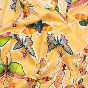 Mood Exclusive Yellow Picnic Guests Stretch Brushed Cotton Twill