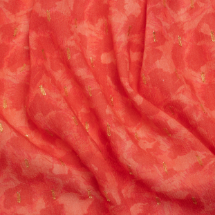 Mood Exclusive Carnation Creation Metallic Dotted Crinkled Viscose Crepe