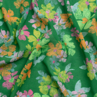 Mood Exclusive Green Flirt with Flowers Viscose Georgette