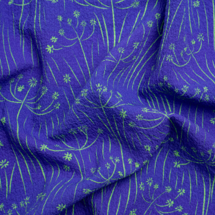 Mood Exclusive Purple Dandelion Dreamer Stretch Polyester Seersucker
