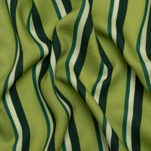 Mood Exclusive Green Seeing Stripes Viscose Crepe