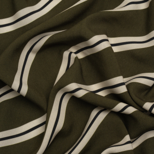 Mood Exclusive Olive Stripe Down Viscose Woven