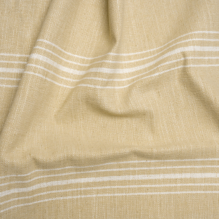Crypton Sand Striped Stain Resistant Polyester and Linen Chenille Upholstery Woven