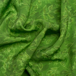 Mood Exclusive Grass Green Little Sprigs Floral Viscose Jacquard