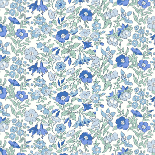 Liberty Art Fabrics Blue Mamie Flower Lasenby Quilting Cotton