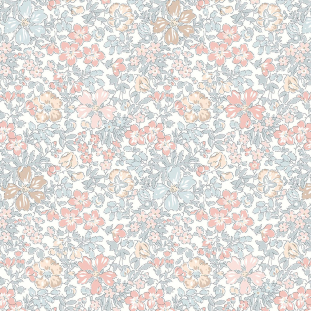 Liberty Art Fabrics Pale Red and Pale Green Botanist’s Blossom Lasenby Quilting Cotton