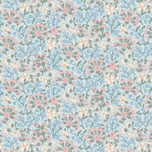 Liberty Art Fabrics Pastel Blue and Pink Campion Meadow Lasenby Quilting Cotton
