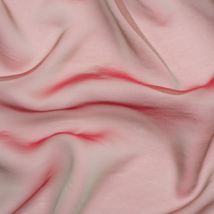 Adelaide Aqua and Berry Red Iridescent Chiffon-Like Silk Voile