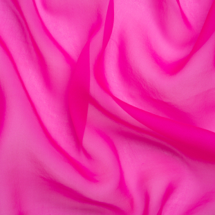 Adelaide Hot Pink Iridescent Chiffon-Like Silk Voile