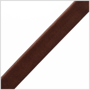 0.875 Brown Nylon Velvet Ribbon