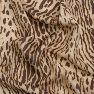 Famous Australian Designer Beige and Brown Animal Spots Silk Woven