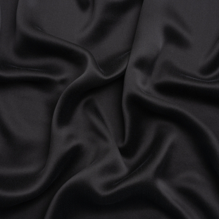 Famous Australian Designer Black Sandwashed Silk Satin