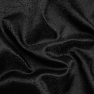 Black Paisley Polyester Jacquard