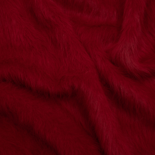 Red Fuzzy Blended Wool Coating