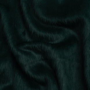 Dark Green Fuzzy Blended Wool Coating